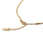 Rhineston Teardrop & Eye Charm Bracelet, Ion Plating(IP) 304 Stainless Steel Jewelry for Women