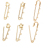 6шт. 3 стили фурнитуры для латунных брошей, долговечный