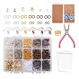 DIY Earring Kits, with Brass Earring Hooks & Jump Rings & Ring Assistant Tool & Ear Nuts, Paper Display Cards, Plastic Ear Nuts, Needle Nose Pliers, OPP Cellophane Bags