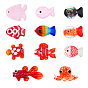 22Pcs 11 Styles Painted Glass Beads, Fish