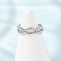 304 Stainless Steel Cuff Open Rings, Shell Shape