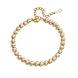 Pulseras de tenis de acero inoxidable y perlas de plástico para mujer, rondo