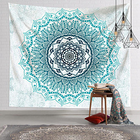 Polyester Decorative Wall Tapestry, with Plastic Non-Trace Wall Picture Hooks and Iron Curtain Clips, for Home Decoration, Rectangle with Flower