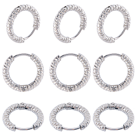 24 шт. 303 серьги-кольца из нержавеющей стали с текстурой для женщин, с 316 штифтами для сережек