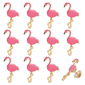 16 шт. эмалированные значки в форме фламинго, булавки для лацканов из сплава для одежды рюкзака