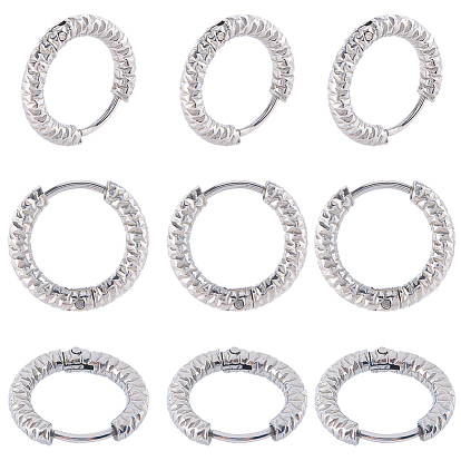 24 шт. 303 серьги-кольца из нержавеющей стали с текстурой для женщин, с 316 штифтами для сережек