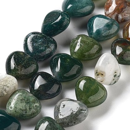 Natural Indian Agate Beads Strands, Heart