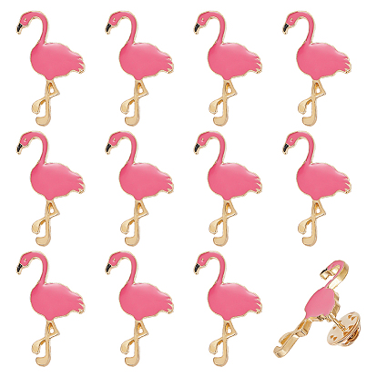 16 шт. эмалированные значки в форме фламинго, булавки для лацканов из сплава для одежды рюкзака