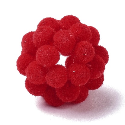 Flocky Resin Woven Beads, Cluster Ball Beads, Round