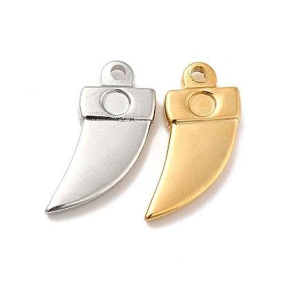 Ion Plating(IP) 304 Stainless Steel Pendants Cabochon Settings, Dagger Shape