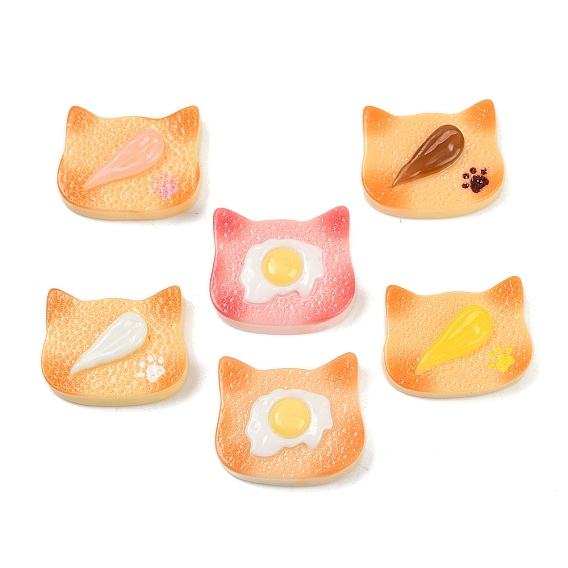 Непрозрачные кабошоны из смолы, форма кошки