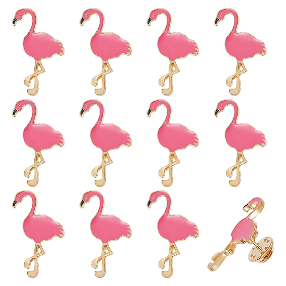 16 шт. эмалированные значки в форме фламинго, булавки для лацканов из сплава для одежды рюкзака