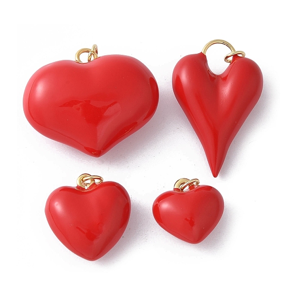 Латунь эмаль подвески, с целью перехода в кольце, без кадмия и без свинца, сердце прелести, реальный 16 k позолоченный