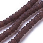 Natural Carnelian Beads Strands, Dyed & Heated, Frosted, Rondelle