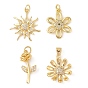 Латунные микропаве прозрачные подвески с фианитом, с целью перехода в кольце, цветок