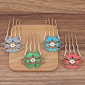 Alloy Hair Comb Finding, for DIY Jewelry Accessories, Flower