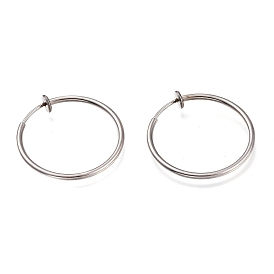 304 Stainless Steel Retractable Earrings, Clip-on Earrings For Non-pierced Ears