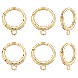 6шт. латунные пружинные кольца-затворы, долговечный, без свинца и без кадмия, стойки покрытие, плоско-круглые