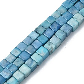 Natural Howlite Beads Strands, Dyed, Cube