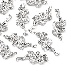 Shegrace Messing-Anhänger mit Mikropavé-Fassung aus Zirkonia, Anhänger in Flamingoform, cadmiumfrei und bleifrei und nickelfrei