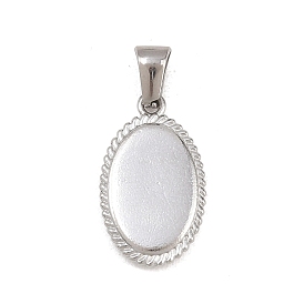 303 подвески из нержавеющей стали, овальный кулон с веревочной окантовкой