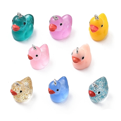 Подвески из смолы, с железной платиной петлей, прелести утки