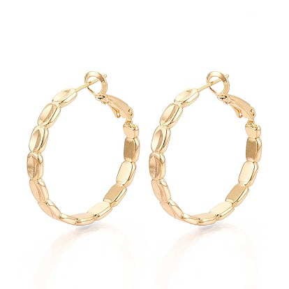 Овальные серьги-кольца из латуни, без никеля 