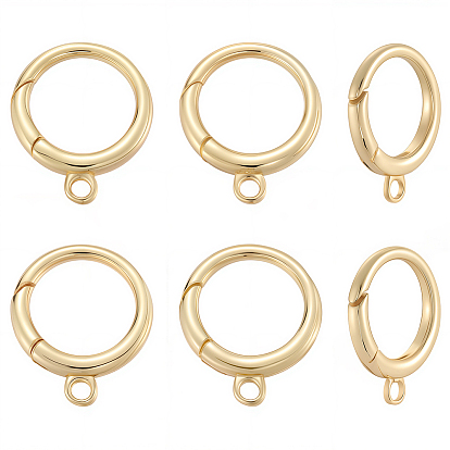 6шт. латунные пружинные кольца-затворы, долговечный, без свинца и без кадмия, стойки покрытие, плоско-круглые