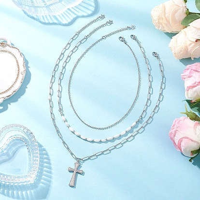 304 кулон-крест из нержавеющей стали с натуральными окрашенными ракушками и бусинами овальной формы 3 многослойные ожерелья для женщин, белые