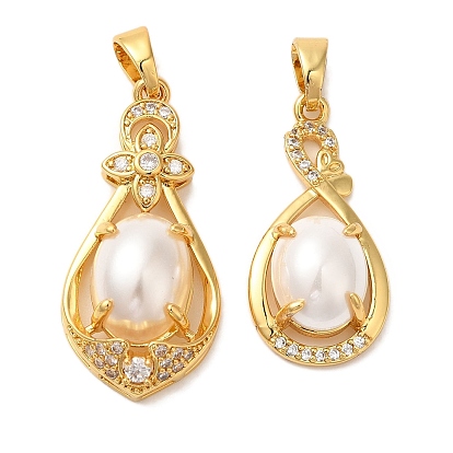 Стойка металлическая латунная микропрофилированная кубическая циркония подвески, без кадмия и без свинца, долговечный, с ABS имитации жемчуга, слеза