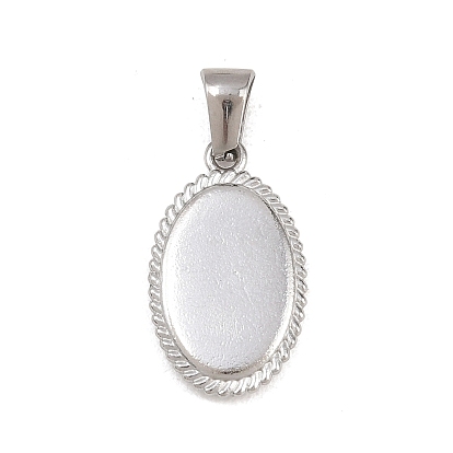 303 подвески из нержавеющей стали, овальный кулон с веревочной окантовкой