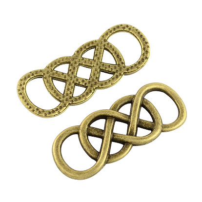 Звенья / разъемы из сплава в тибетском стиле, без кадмия и без свинца, 32x12.5x2 мм, отверстие : 9x5 мм