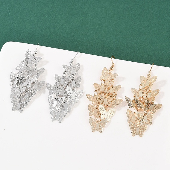 430 серьги-бабочки из нержавеющей стали с подвесками, с железными крюками серьги