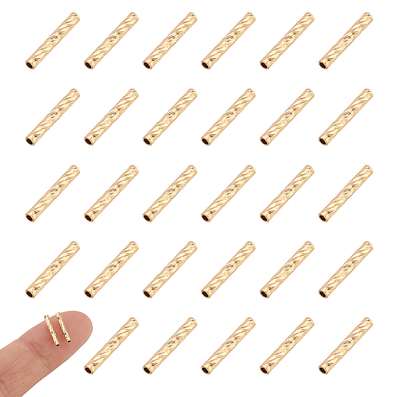 100 латунные бусины шт., текстурированная трубка