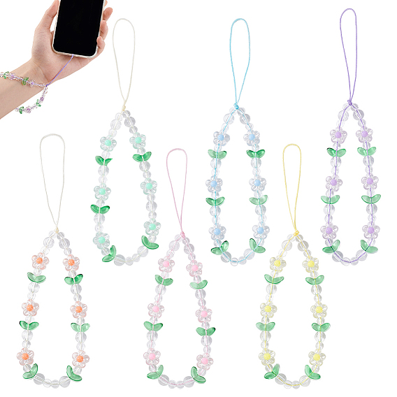 6шт 6 цвета акриловые мобильные ремни, цветок