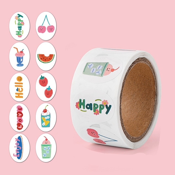 200шт рулон наклеек, самоклеящиеся бумажные наклейки, для партии, декоративные подарки