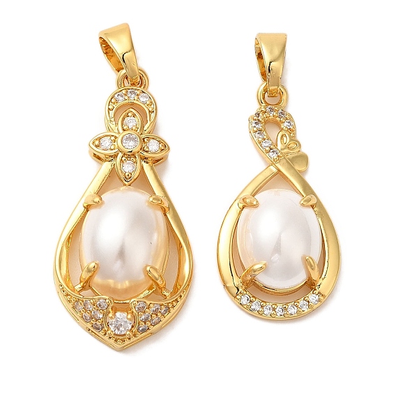 Стойка металлическая латунная микропрофилированная кубическая циркония подвески, без кадмия и без свинца, долговечный, с ABS имитации жемчуга, слеза