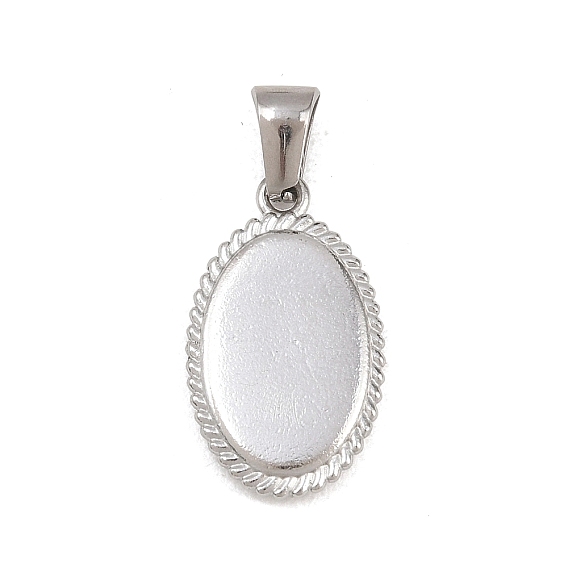 303 подвески из нержавеющей стали, овальный кулон с веревочной окантовкой