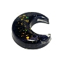 Resin Moon Display Decoration, with Gemstone Chips inside Statues for Home Office Decorations