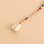 Bohemian Double-layer Colorful Rice Bead Shell Necklace - Beach Style, European and American.