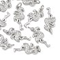 SHEGRACE Brass Micro Pave Cubic Zirconia Pendants, Flamingo Shape Charms, Cadmium Free & Lead Free & Nickel Free