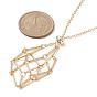 Brass Macrame Pouch Empty Stone Holder for Pendant Necklaces Making, with Cable Chains & Lobster Claw Clasp