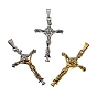 Easter 304 Stainless Steel Pendants, with 201 Stainless Steel Snap On Bails, Crucifix Charms