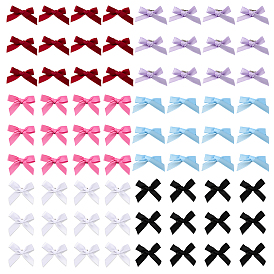 72 шт 6 цвета бант полиэстер аллигатор заколки для волос, с зажимом из сплава с платиновым покрытием, для женщин девушек