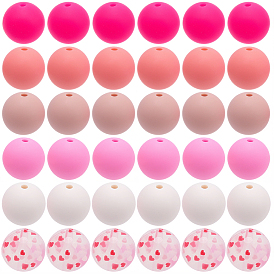 60 шт. 6 стили силиконовые фокусные бусины, разноцветные