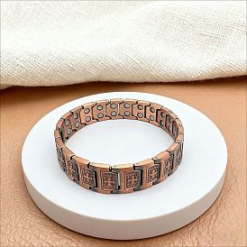 Ретро-браслеты из цинкового сплава с магнитотерапевтическими звеньями для мужчин