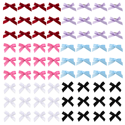 72 шт 6 цвета бант полиэстер аллигатор заколки для волос, с зажимом из сплава с платиновым покрытием, для женщин девушек