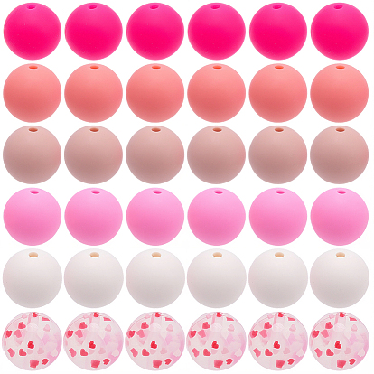 60 шт. 6 стили силиконовые фокусные бусины, разноцветные