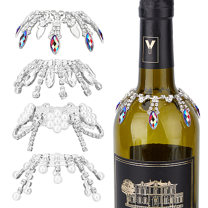 4 шт. стеклянные стразы цепочки для чашек подвески для бокалов, разнообразные