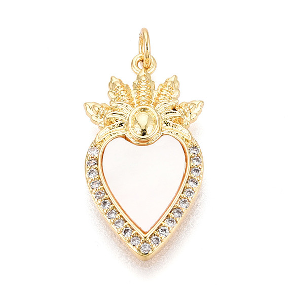 Латунные микропаве прозрачные подвески с фианитом, без кадмия и без свинца, с оболочкой, святое сердце, с целью перехода в кольце